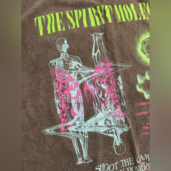 PacSun Black The Spirit Molecule Graphic T-Shirt, Distressed Fading, Medium - Picture 4 of 12